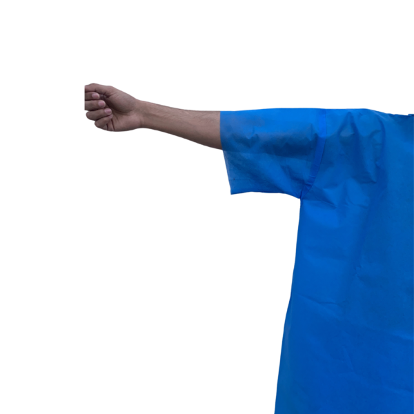 Disposable patient dress arm close up